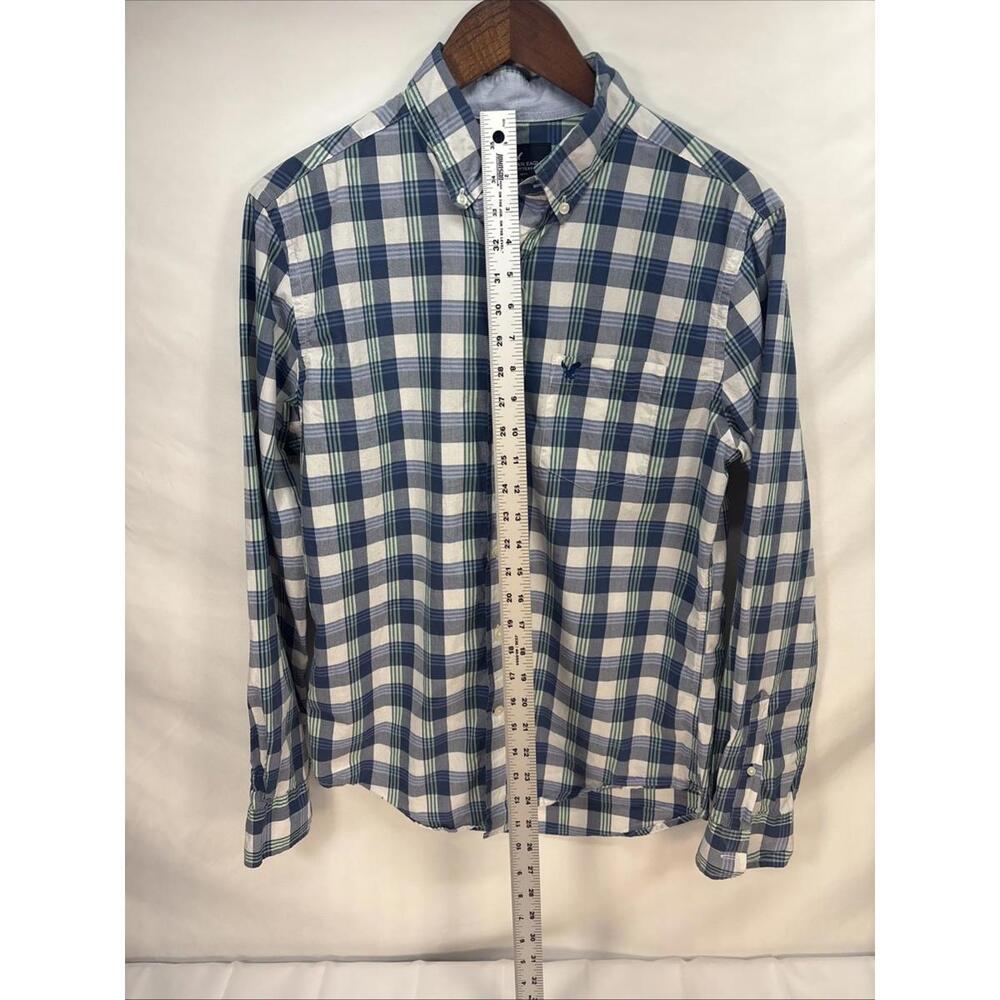 American Eagle Men Classic Plaid Long Sleeve Button-Down Shirt Multicolor Size S - Picture 8 of 9
